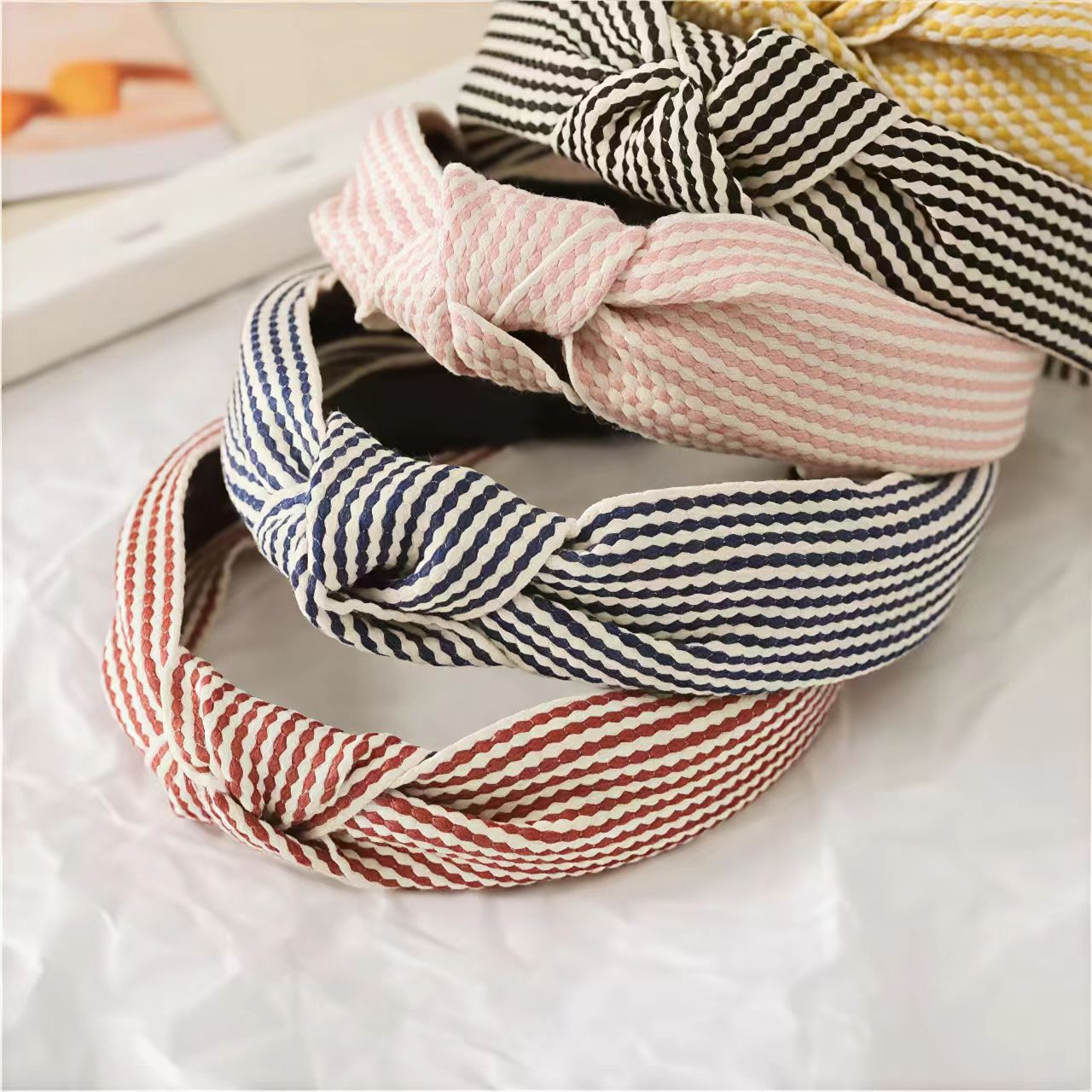Wide Edged Checkered Headband  - Headband Summer Knit review and price