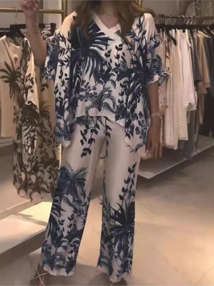 Elegant Two Piece Office Suit  - Romper Floral Print review and price