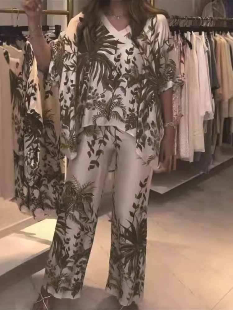 Elegant Two Piece Office Suit  - Romper Floral Print review and price