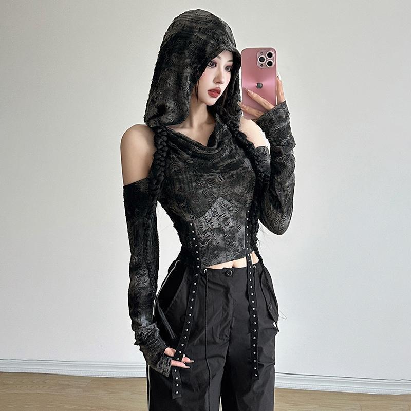 Off Shoulder Hoodie Long Sleev - Blouse Off Shoulder review and price