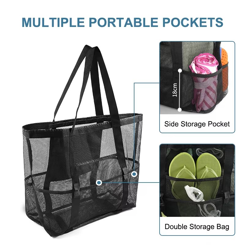 1pc Extra Large Mesh Beach Bag - Tote Bag Beach review and price