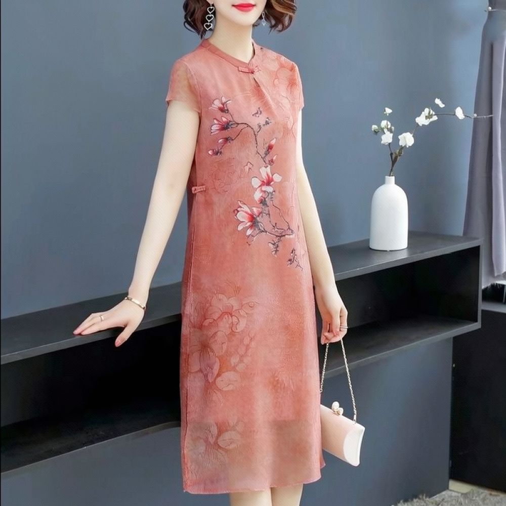 Summer Chiffon Floral Dress El - Midi Skirt Floral review and price