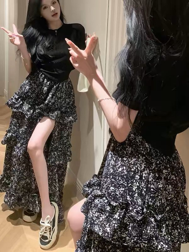 Floral Print Half-length Skirt - Midi Skirt Floral review and price