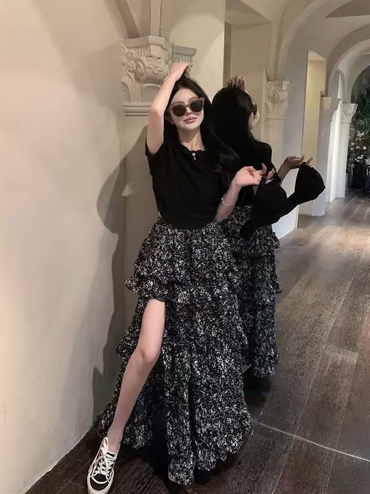 Floral Print Half-length Skirt - Midi Skirt Floral review and price
